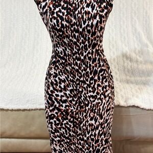 Calvin Klein Animal Print Midi Dress